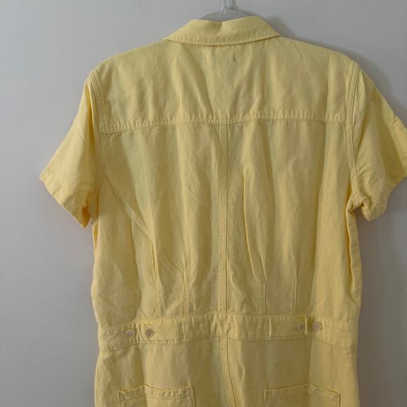 NWT Outerknown S.E.A. Suit Jumpsuit Yellow One Piece Short Sleeve Size Medium - Picture 7 of 10